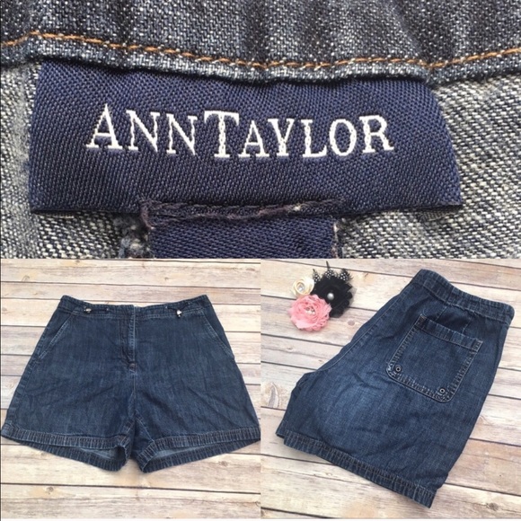 SOLD Sz 6 Ann Taylor High Waist Denim Jean Shorts - Picture 8 of 8